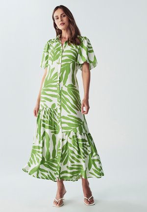 BEA FRILLED - Maxi dress - green palm