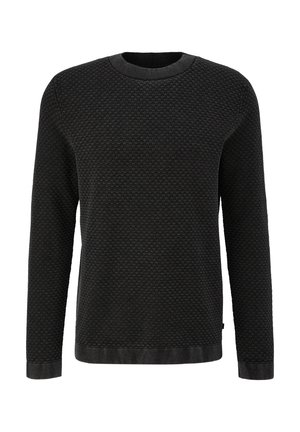 QS MET GARMENT WASH - Strickpullover - schwarz