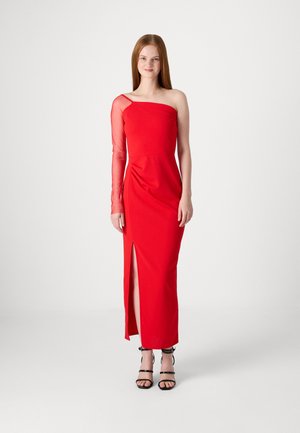 WAL G. ABBI MESH SLEEVE MAXI DRESS - Proginė apranga - red