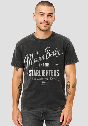 Universal Studios BACK TO THE FUTURE  MARVIN AND THE STARLIGHTERS - Print T-shirt - mottled black