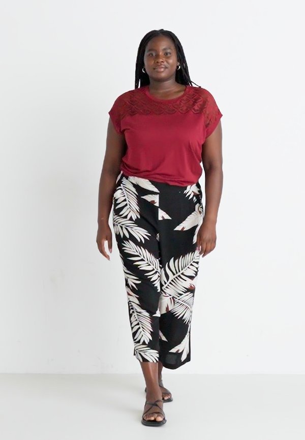 CARFLAKE LIFE MIX - Basic T-shirt - ruby wine3