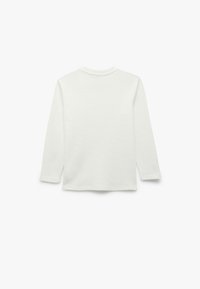 Witte pullover met lange mouwen in een gestructureerde stof, met een ronde halslijn en een standaard pasvorm met rechte zoom.
