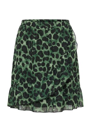 Studio Untold, DRAPED LEOPARD PRINT RUFFLE SKIRT - Jupe trapèze - cactus