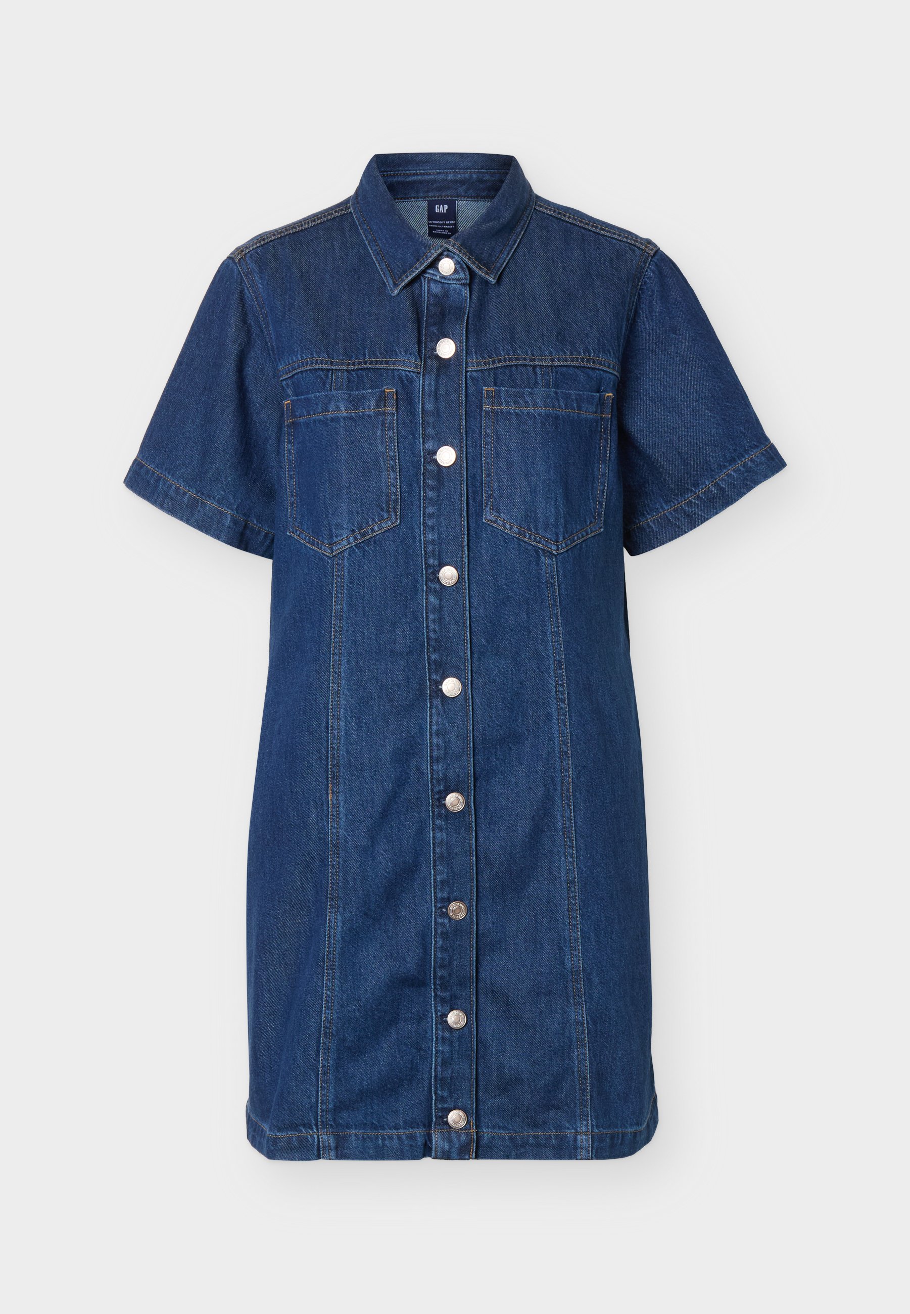GAP SHANK FRONT SHIRTDRESS - Denimové šaty - dark wash