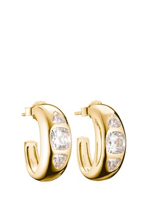 MIT ZIRKONIA STEINE BOLD ELEGANCE - Ohrringe - gelbgoldfarben/weiß