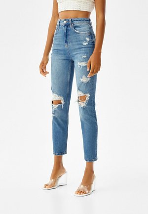 Bershka Jean slim - dark-blue denim
