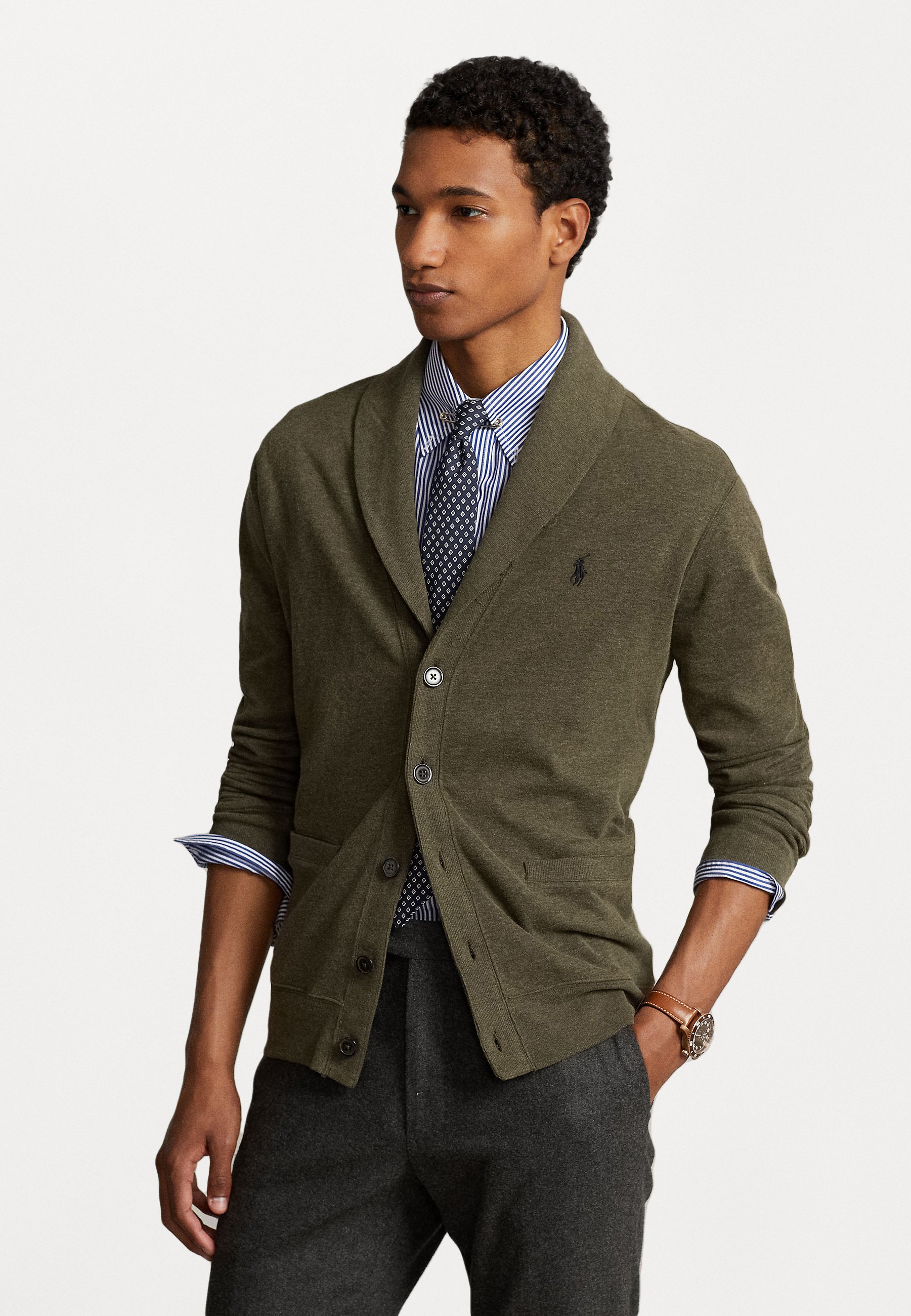 Polo Ralph Lauren LONG SLEEVE CARDIGAN - Cardigan - wilson olive  heather/olive - Zalando.de