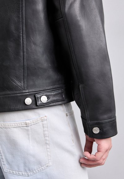 Won Hundred EZRA - Δερμάτινο μπουφάν - washed black