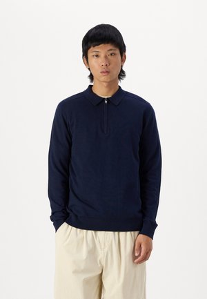 SLHBERG LS HALF ZIP NOOS - Pullover - navy/melange