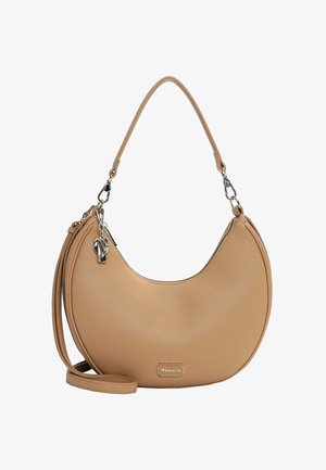 Pehmeast tan värvi sünteetilisest nahast hobo-kott kõveradetailidega. Omab eemaldatavat õlakäru ja hõbedasi metallist aksessuaare.