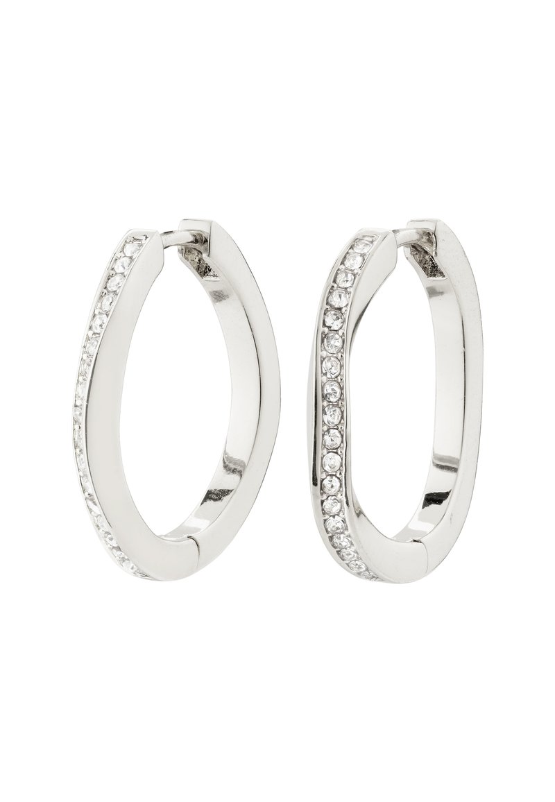 Pilgrim TRUE HOOP EARRINGS - Auskarai - silver-coloured