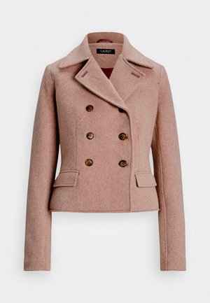 Lauren Ralph Lauren DOUBLE BREASTED HERRINGBONE COAT - Pitkä takki - rose blush