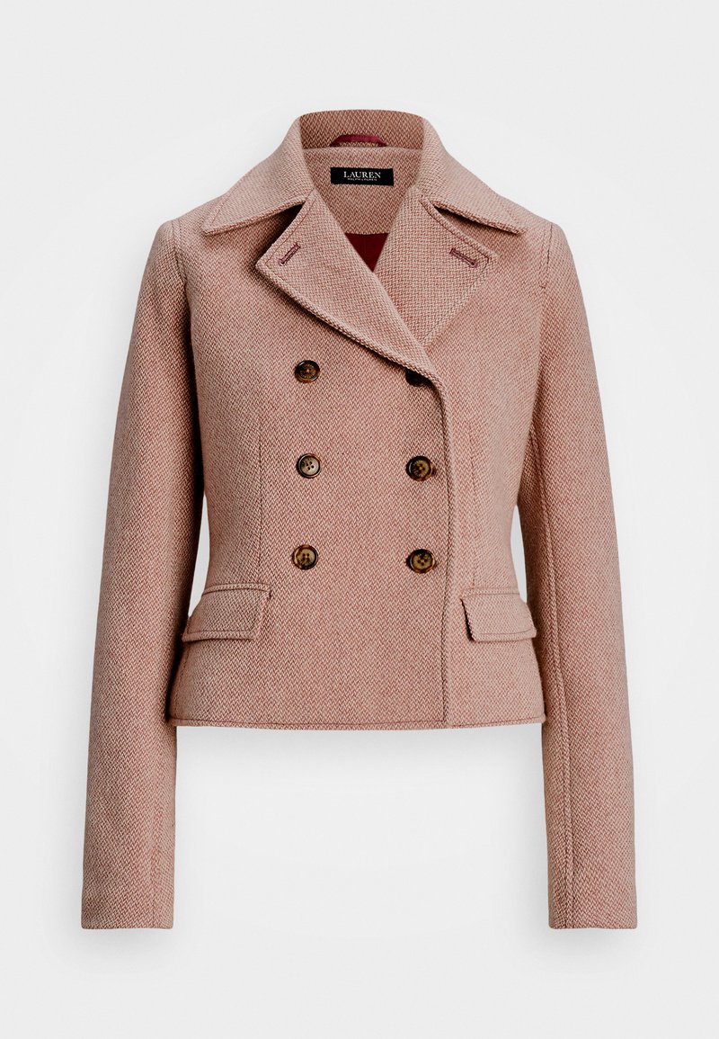 Lauren Ralph Lauren DOUBLE BREASTED HERRINGBONE COAT - Pitkä takki - rose blush