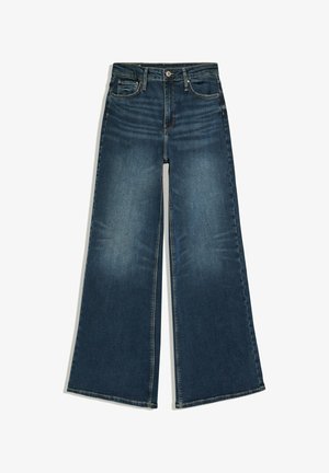 Bershka, HIGH-WAIST WIDE-LEG - JEANS - Wide Leg - dark blue