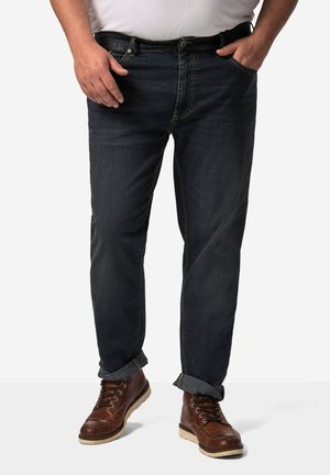 John F. Gee 5 POCKET - Jeansy Straight Leg - matte blue denim