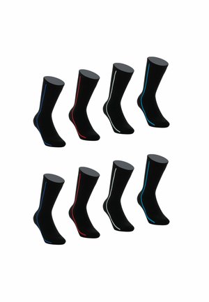 LOT DE 8 PAIRES DEMI-HAUTES
 - Chaussettes - noir liseré couleur