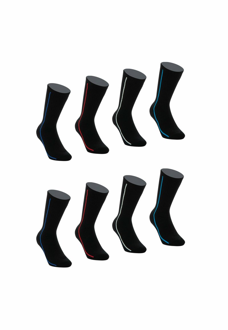 Athena LOT DE 8 PAIRES DEMI-HAUTES
 - Chaussettes - noir liseré couleur