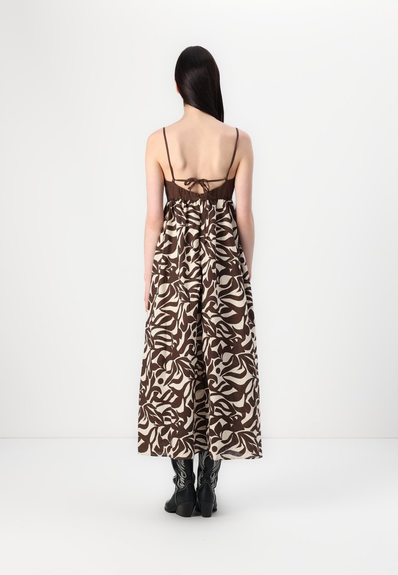 Abercrombie & Fitch Tie-Back Babydoll Maxi Dress - Maxi dress - brown -  Zalando.ie