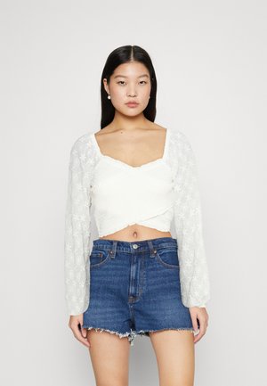 American Eagle SMOCKED - Bluse - cream