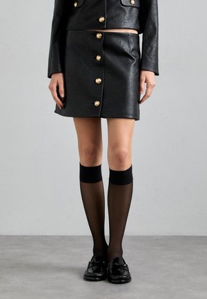 MAYA BUTTON SKIRT - Mini suknja - black