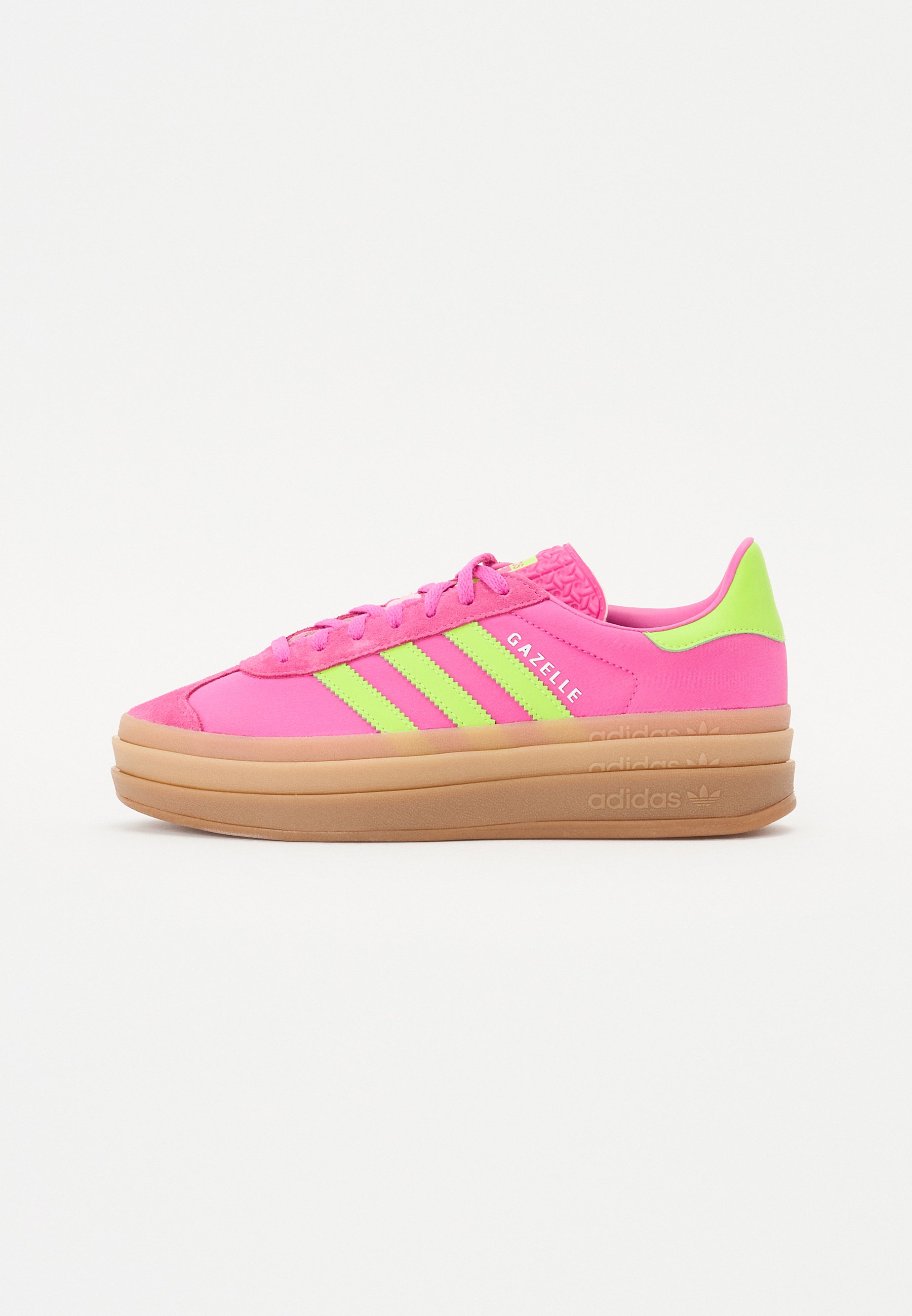 adidas Originals GAZELLE BOLD - Trainers - semi lucid fuchsia/solar  slime/gold/purple - Zalando