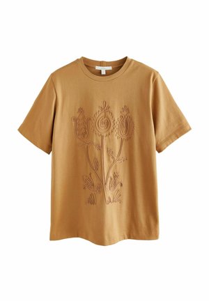 REGULAR FIT  OCHRE HEAVYWEIGHT - Marškinėliai su spaudiniu - ochre yellow
