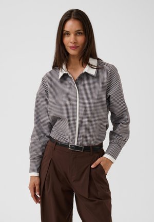 Culture, CUJINA SHIRT - Πουκαμίσα με κουμπιά - coffee bean check