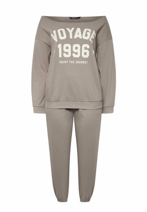 Yours Clothing, PLUS SIZE TRACKSUITS SET - Tuta - light brown