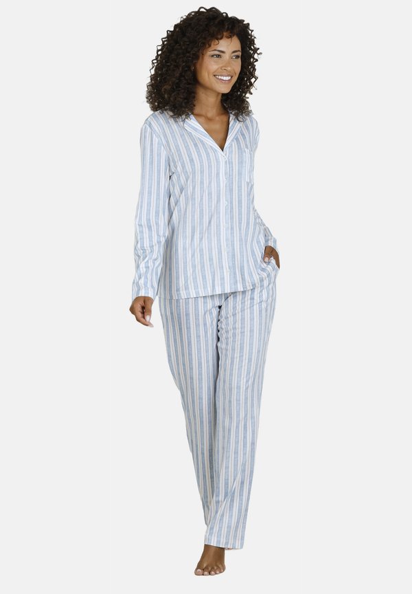 SET - Nachtwäsche Set - blau rosa gestreift