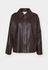 Max Mara Leisure NEPAL Faux leather jacket vinaccia/dark brown