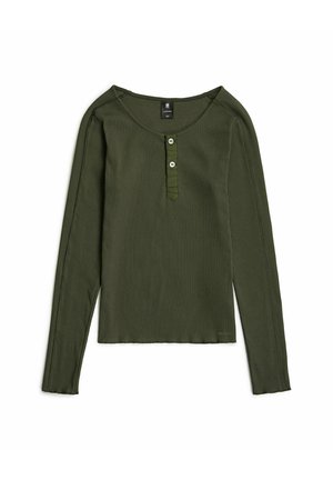 G-STAR, SLIM HENLEY LONG SLEEVE T-SHIRT - T-shirt à manches longues - asfalt