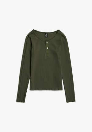 G-STAR, SLIM HENLEY LONG SLEEVE T-SHIRT - T-shirt à manches longues - asfalt