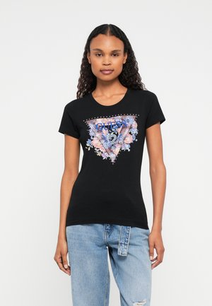 PEONY TRIANGLE TEE - T-shirt imprimé - jet black