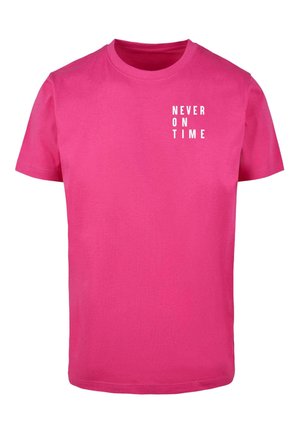NEVER ON TIME TEE - T-shirt con stampa - hibiskus pink