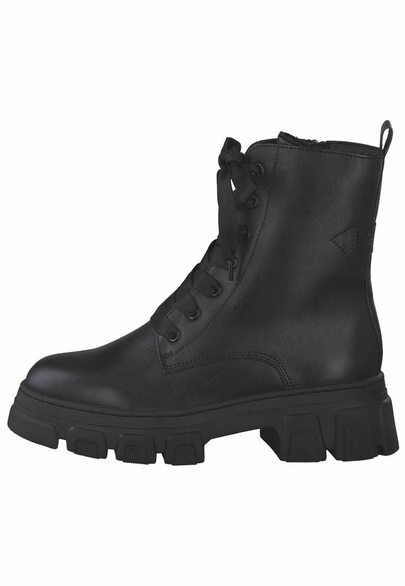 Bottines Tamaris Femme à Lacets - Modèle 1-25133-45, Talon Bloc, Tige 18cm, Fermeture Zip Et Laçage - Style Urbain Chic