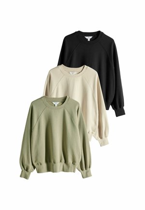 3 PACK - Sweatshirt - black stone khaki