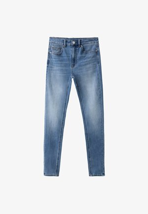 Stradivarius, D07 REGULAR WAIST SKINNY JEANS - Jeans Skinny - destroyed denim