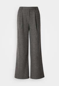 MID WAIST HERRINGBONE TROUSERS - Trousers - grey