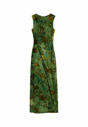 Desigual, FLOCKED MIDI DRESS - Jurk - green