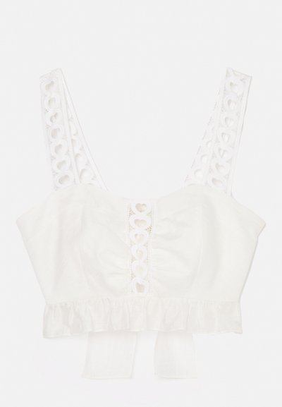 sandro BRASSIERE A VOLANTS ET GALONS COEUR - Top - blanc