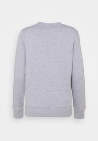 Plain light gray long-sleeve sweatshirt with ribbed cuffs and hem, shown from the back against a white background.