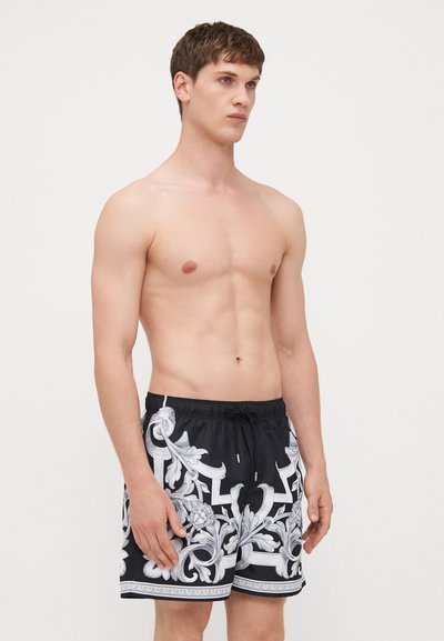 Versace SWIM GOLFO BAROCCO MEDUSA PRINT - Short de bain - black/silver-coloured