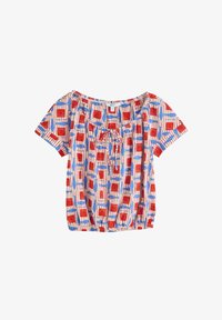 Sélectionné, red blue fish print