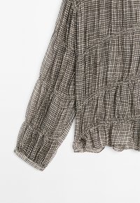 Massimo Dutti GATHERED GINGHAM GARMENT - Hemdbluse - black