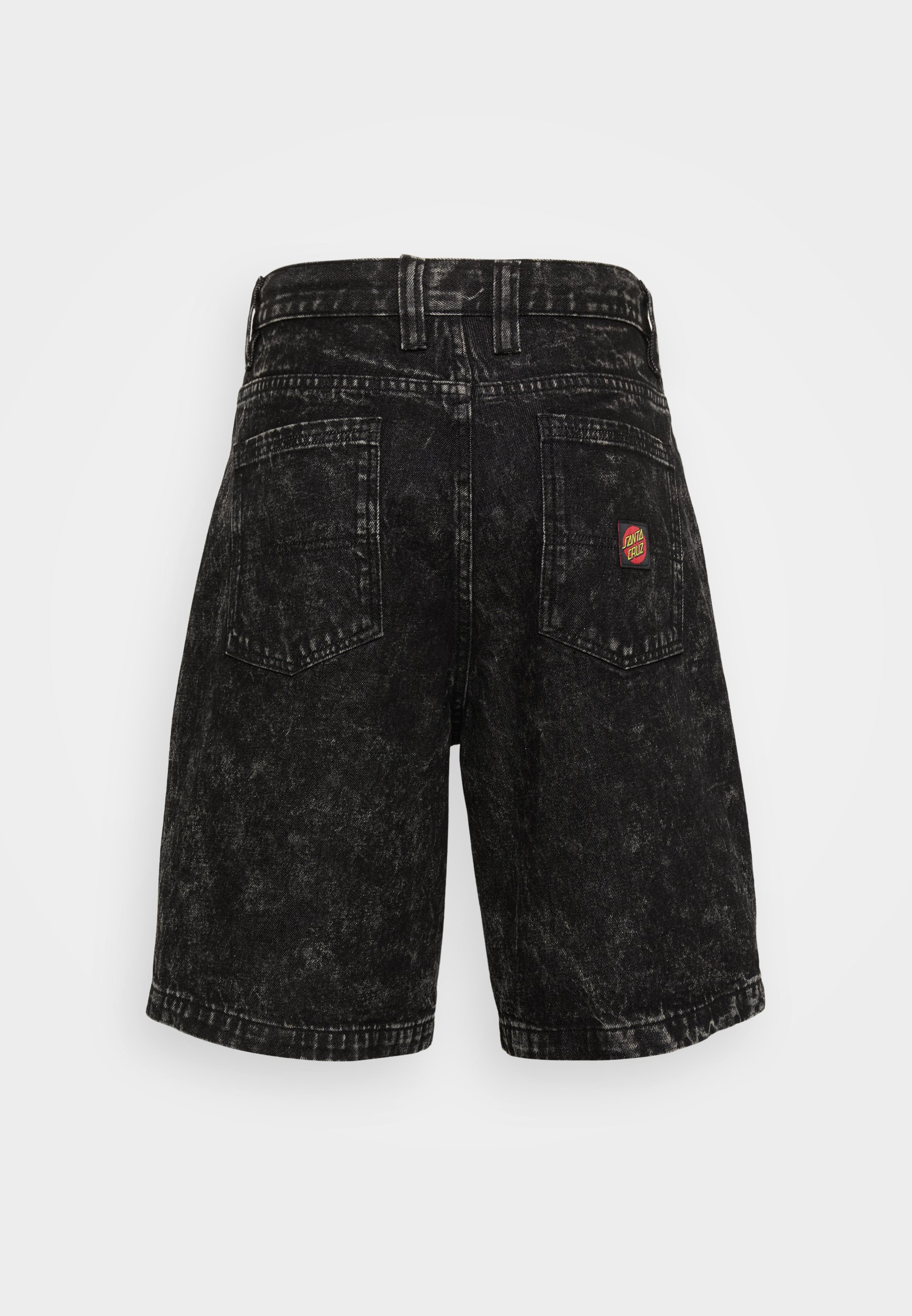 Santa Cruz BIG UNISEX - Denim shorts - black acid wash/black