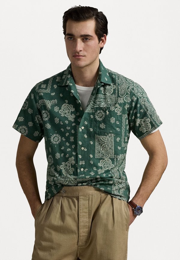 Classic Fit Bandanna Print Camp Shirt - Shirt