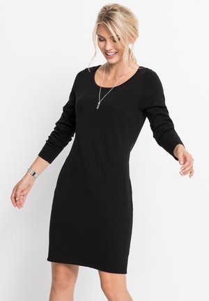 bonprix MIT LEGEREM SCHNITT - Abito in maglia - black