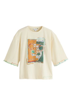 Next, REGULAR FIT - GRAPHIC VASE SHORT SLEEVE T-SHIRT . - T-Shirt print - butter yellow