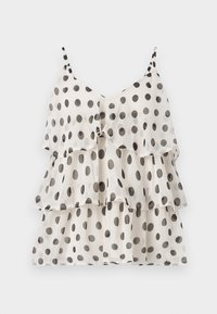 VIHARLEY PRINTED RUFFLE STRAP  - Bluză - cloud dancer aop:black dots