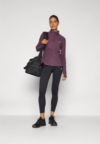 New Balance SPORT ESSENTIALS SPACE DYE QUARTER ZIP - Majica z dolgimi rokavi - plum/brown heather